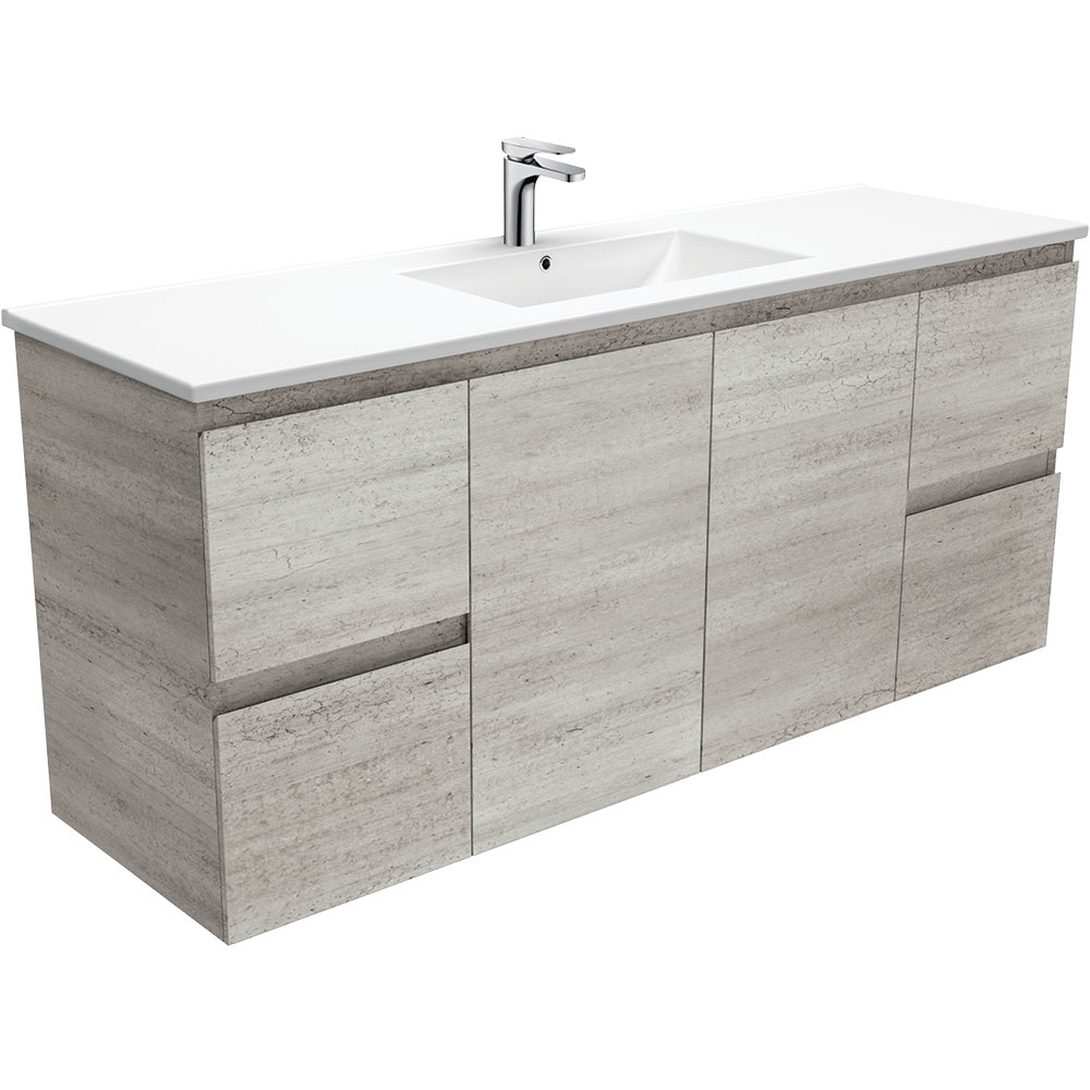 Dolce Edge Industrial 1500 Single Bowl Wall-Hung Vanity